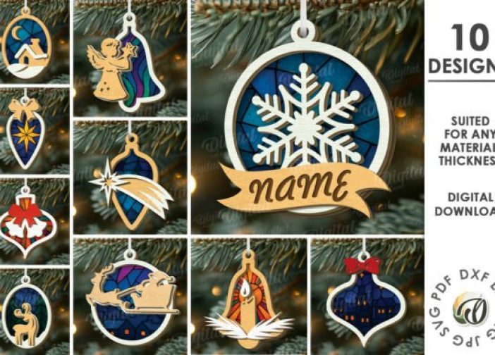 Adornos colagentes navideños con sublimación