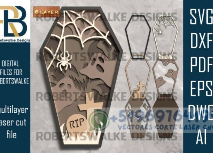 Adornos de Halloween ataúd embrujado