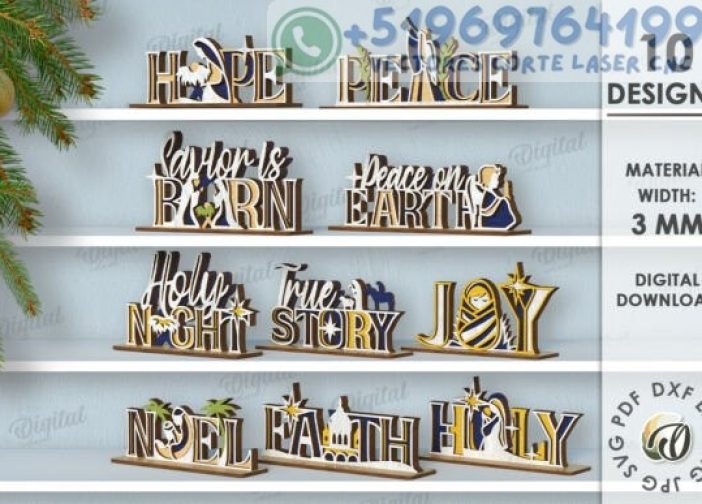 Adornos de soportes palabras de la Navideñas