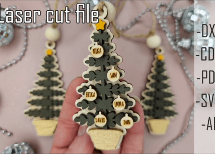 Adornos para árbol de Navidad con nombre de familia