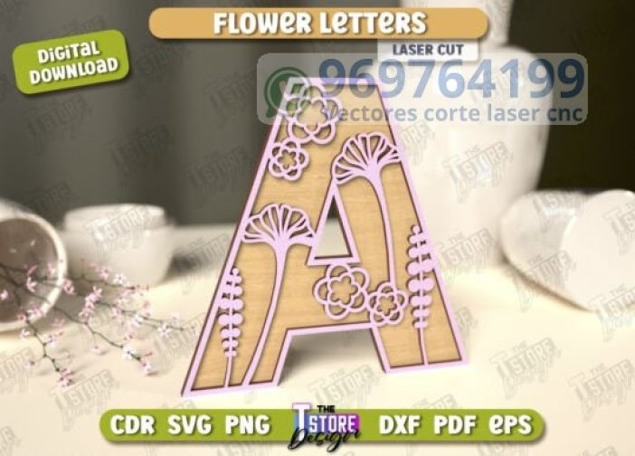 Alfabeto con flores letras florales1