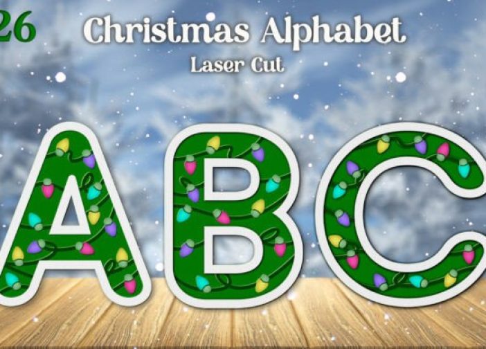 Alfabeto navideño decorativo en capas