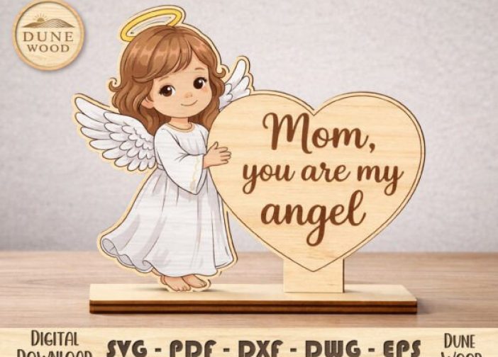 Angel con corazón para mamá