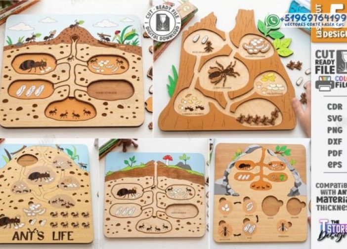 Ant Colony Corte Láser Pack Puzzles