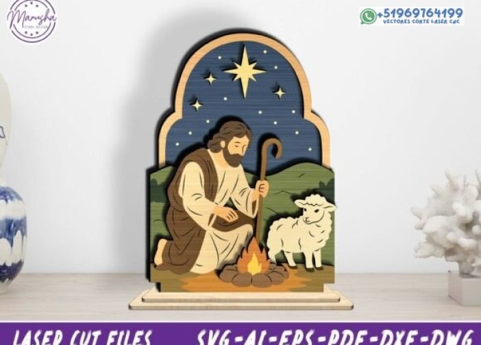 Archivo de corte láser de Navidad cristiana