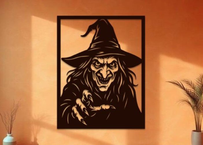 Arte de pared de bruja de Halloween