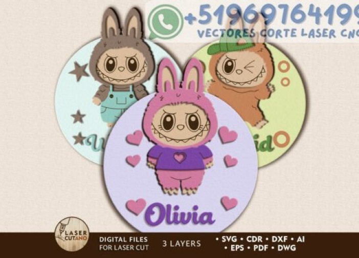 Arte de pared infantil personalizado labubu cuadro