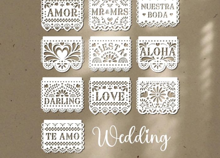 Banner de papel picado para bodas1 Para mas Vectores Whatsapp 51969764199