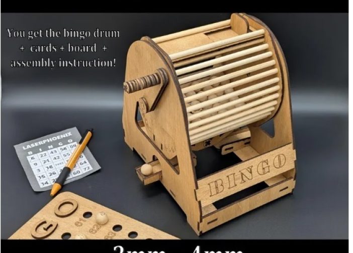 Bombo tablero y caja de bingo