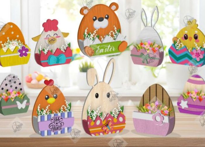 Bonito conjunto de cajas de regalo de Pascua