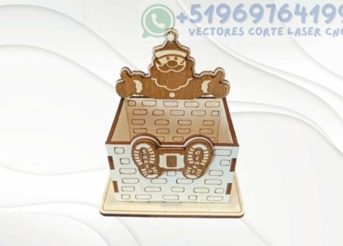 Caja Chimenea Regalo de Navidad Santa Claus