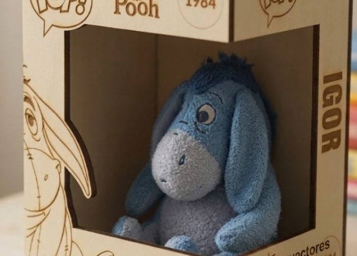 Caja Expositora Estilo Funko Pop Ígor Winnie the Pooh