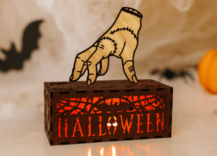 Caja de Linterna con mano para Halloween