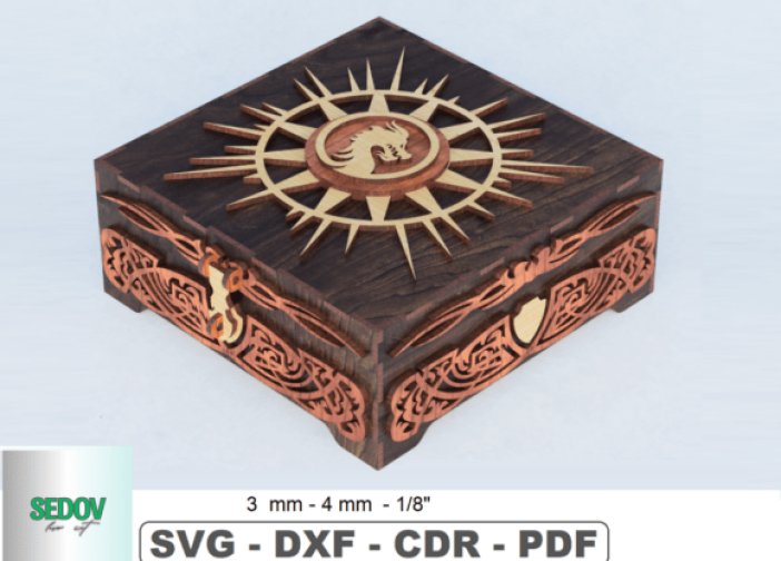 Caja de juegos de mesa cortada con láser