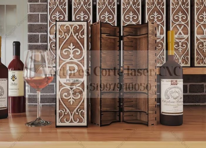 Caja de madera para vino personaliazdo de la A4