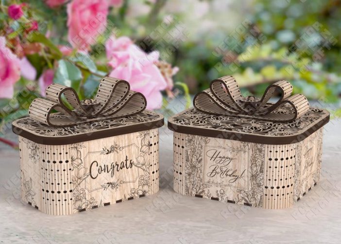 Caja de regalo con tapa y liston