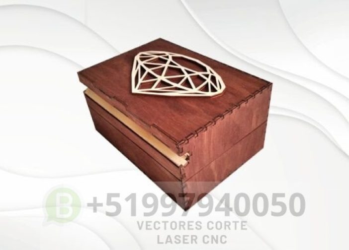 Caja de regalo para joyas con diseño de diamantes