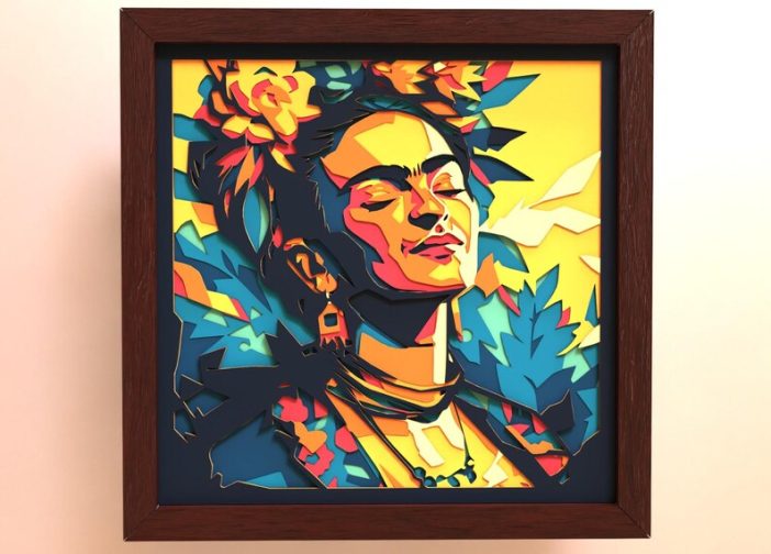 Caja de sombras en capas de Frida Kahlo