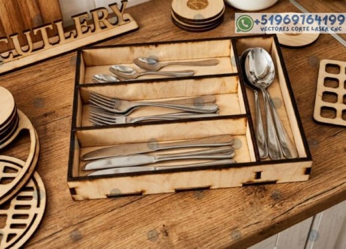 Caja organizador de cubiertos Para mas Vectores Whatsapp 51969764199