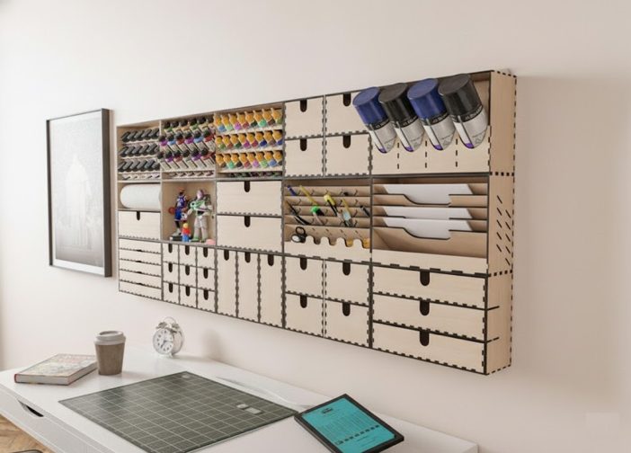 Cajas Organizadoras Modulares de Pared para Taller Pack de 14 Módulos