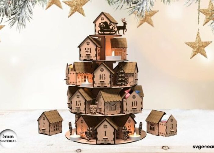 Calendario de Adviento de Navidad Village