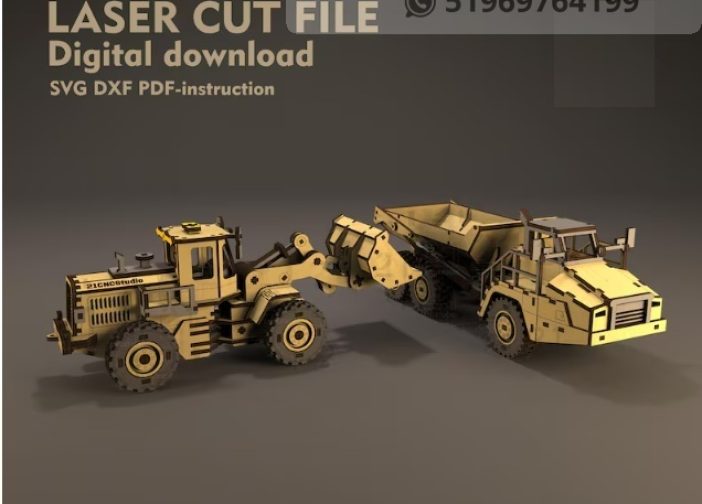 Camion volquete articulado y cargador frontal