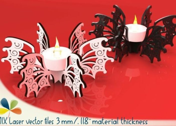 Candelabro porta velas de mariposa