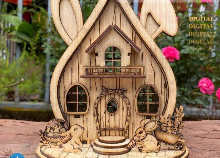 Candelabro svg de casa de conejo