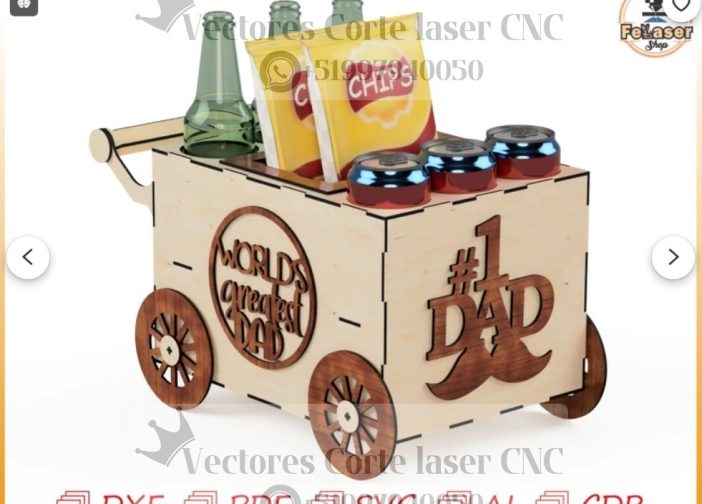 Carrito de cerveza y dulces para papá