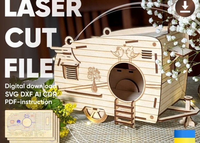 Casa de pajaro en forma de camper