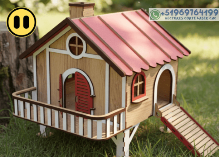 Casa elevada de madera para hámster Para mas Vectores Whatsapp 51969764199
