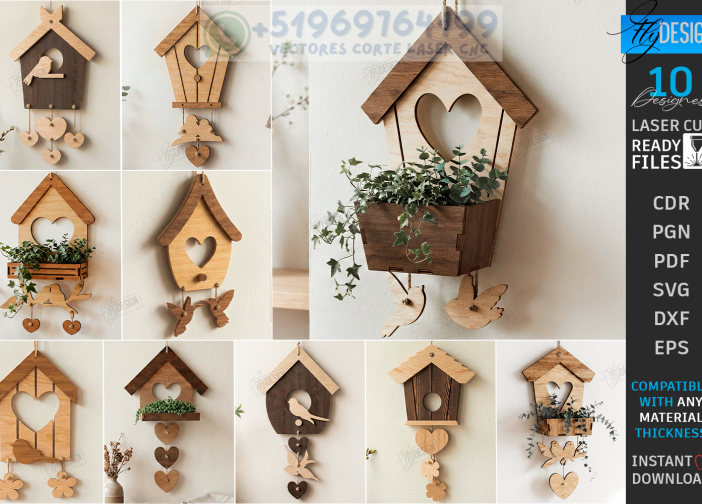 Casita de pajaro decoración de pared Spring Birdhouse