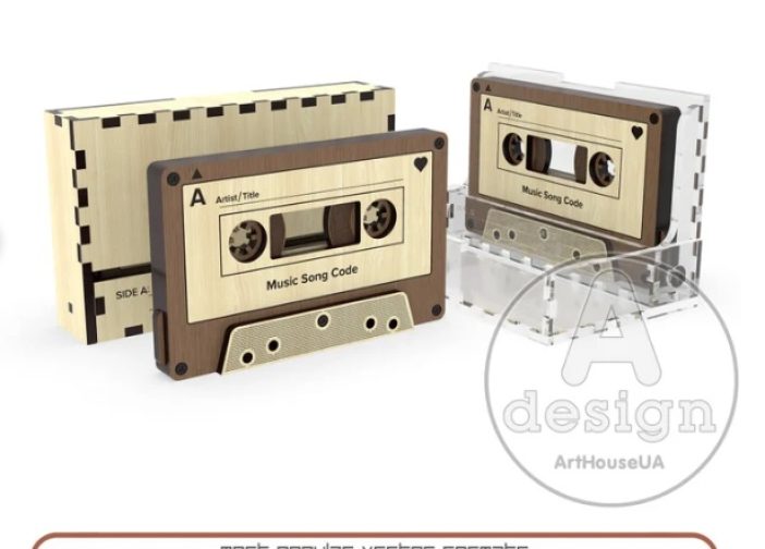Cassette retro cancion favorita con caja