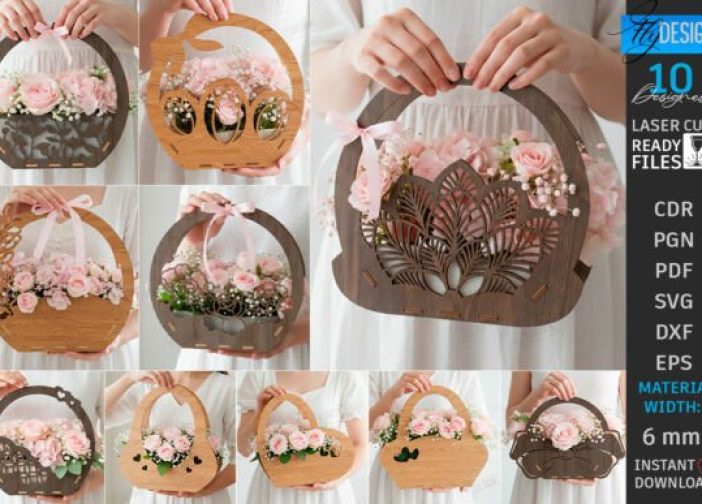 Cesta de flores tipo cartera