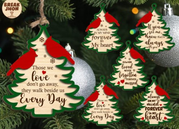 Colgante conmemorativo del cardenal en forma de arbolitos navideños