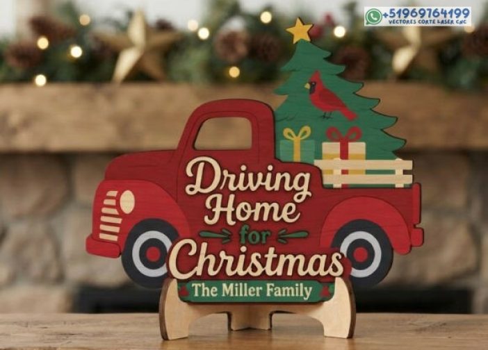 Conducir a casa para Navidad signo personalizado 1