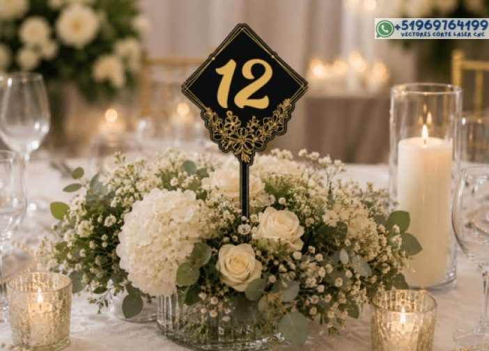 Conjunto SVG de números de mesa de boda (1) 1