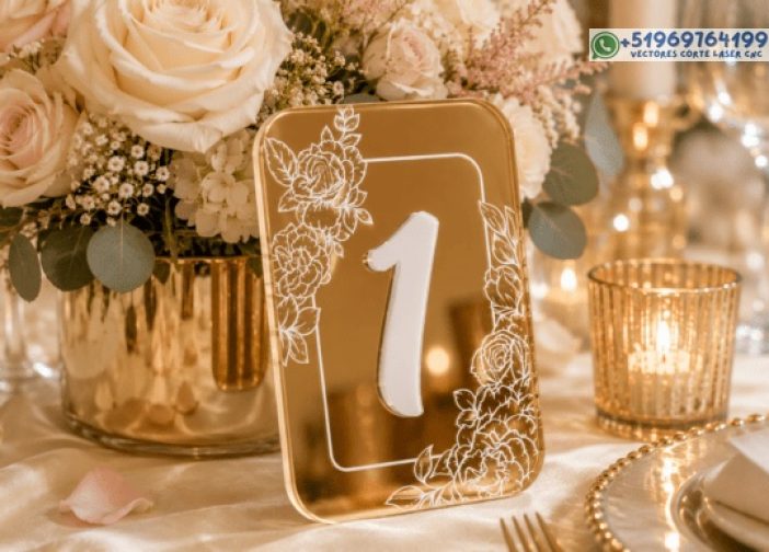 Conjunto SVG de números de mesa de boda