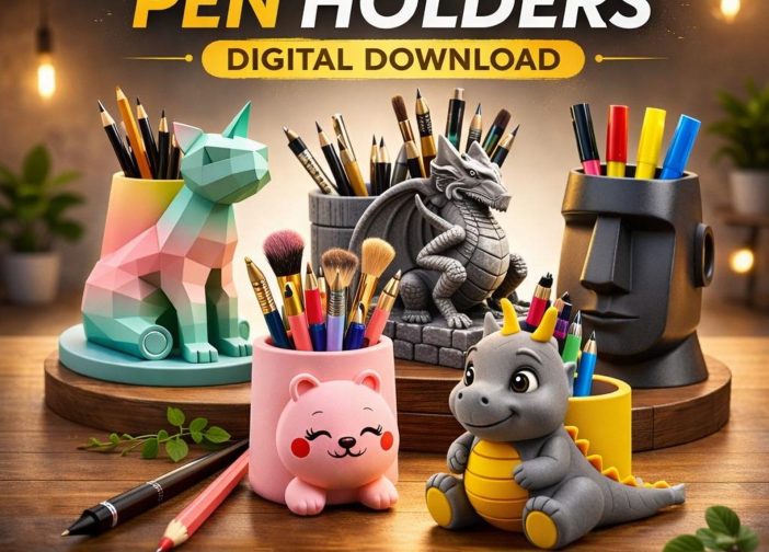 Conjunto de 10 archivos stl de portalápices