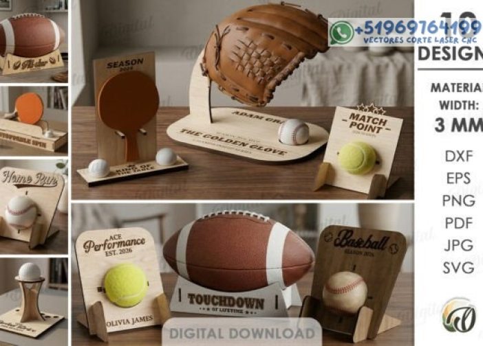 Conjunto de expositores para trofeos deportivos Para mas Vectores Whatsapp 51969764199