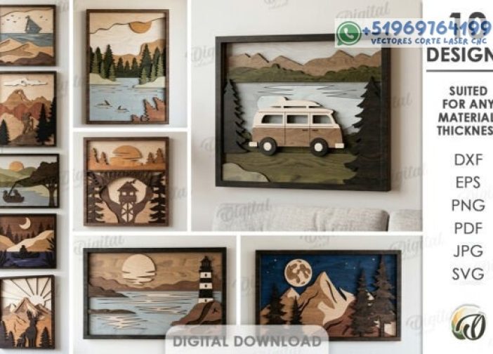 Conjunto de láminas decorativas cuadros de pared con motivos naturales Para mas Vectores Whatsapp 51969764199