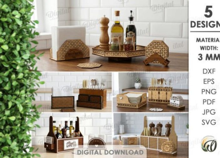 Conjunto de organizadores de cocina 3D