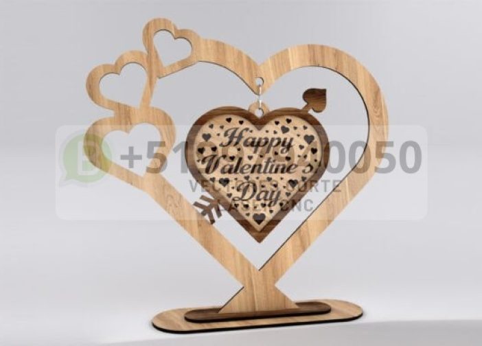 Corazon con Soporte con mensaje personalizado