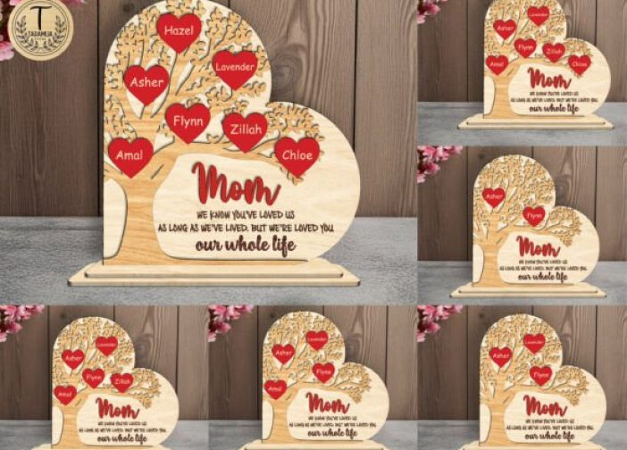 Corazon con arbol personalizado para mama