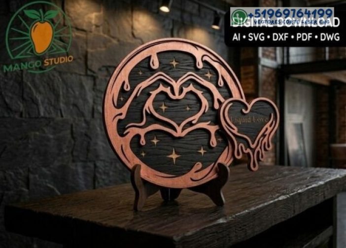 Corazón de amor líquido 3D Para mas Vectores Whatsapp 51969764199