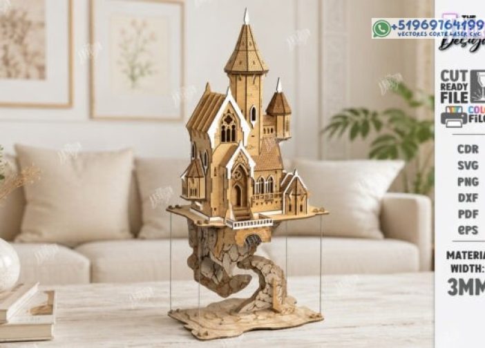 Corte láser de castillo volador en capas 3D CNC