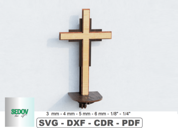 Cruz de pared estante de altar