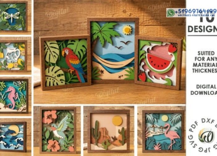 Cuadro artistitico de pared natural en capas6