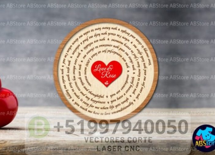 Cuadro circular Razones por las que te amo, regalo de San Valentín