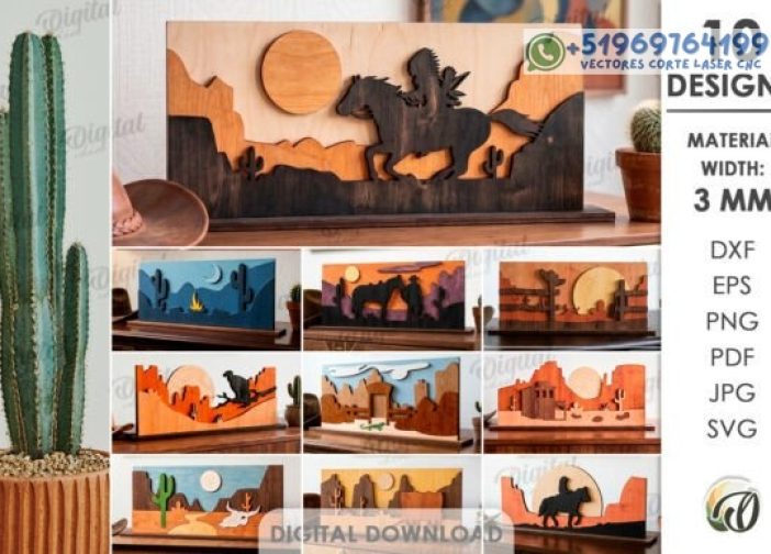 Cuadro cowboy Para mas Vectores Whatsapp 51969764199